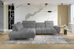 Narożnik MONTANA L 308 cm, Elektryczny wysuw siedziska, Zagłówki