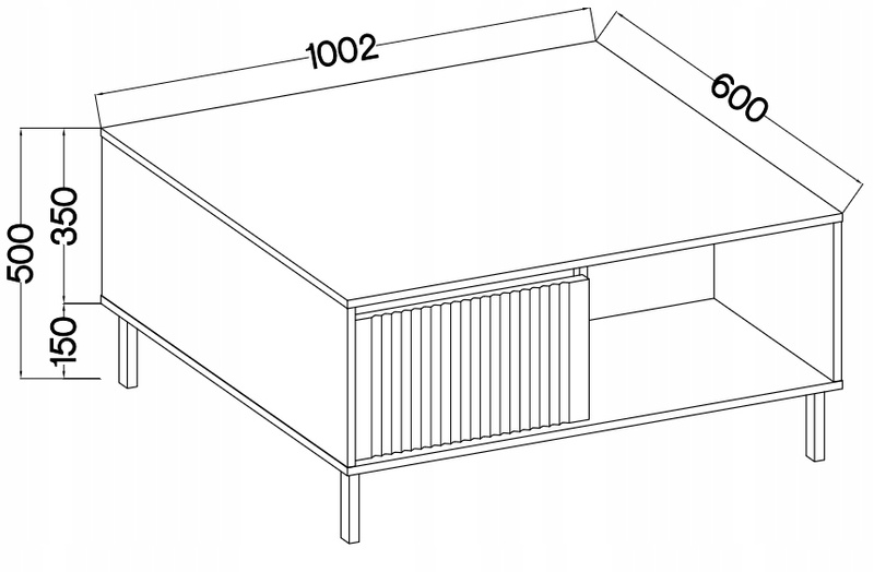 Zestaw mebli OSAKA Szafka wisząca + Szafka RTV + Komoda + Stolik DĄB EVOKE