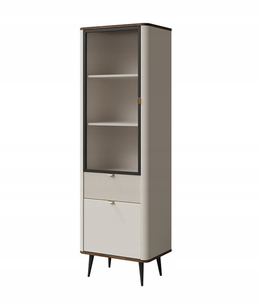 Witryna MARLY 3 60cm, Meble Pokojowe MARLY, KASZMIR / ORZECH