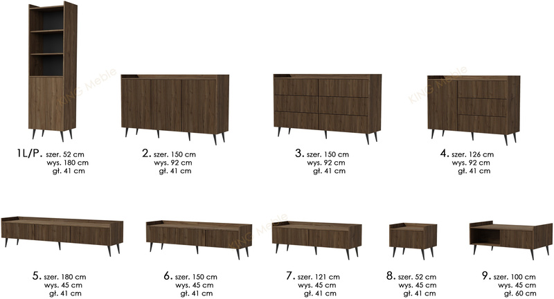 Szafka RTV ADEMO 6 150cm, Meble pokojowe Orzech