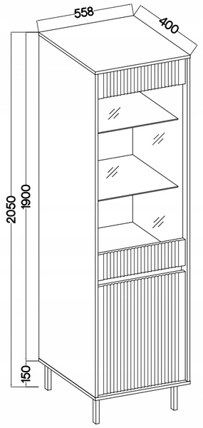 Zestaw mebli OSAKA Komoda + Szafka RTV + Witryna + Stolik BEŻ PIASKOWY