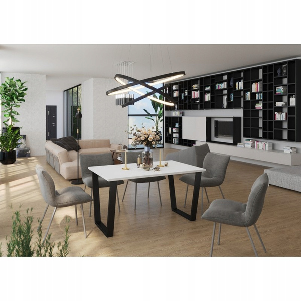 Stół loftowy do jadalni CEZAR 138x90 BIAŁY