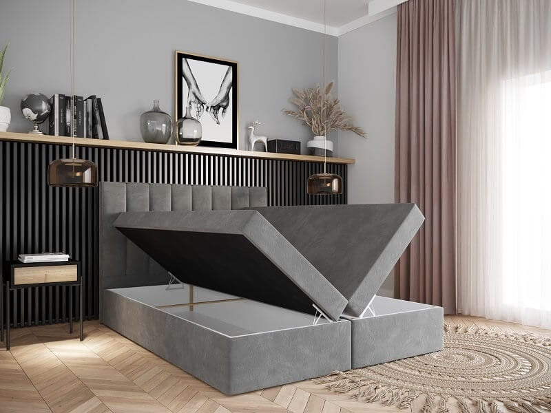 Łóżko tapicerowane, kontynentalne VENUS II 180x200 cm, Sprężyny, Pojemniki, Rozmiary