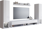 Meblościanka, Zestaw Mebli AMADEO II salon Biały / Biały Połysk