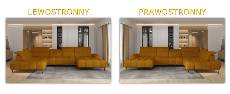 Narożnik MONTANA XL 389 cm, Elektryczny wysuw siedziska, Zagłówki