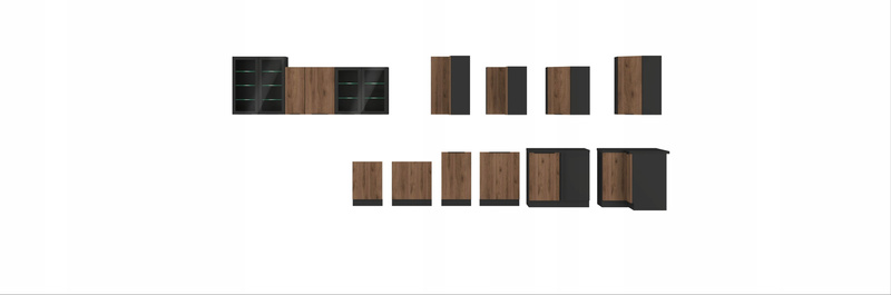 Front do zmywarki MONZA ZM 570 x 446 ORZECH OKAPI / CZARNY MAT