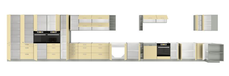 Szafka kuchenna KARMEN 60 DKS-210 3S 1F KREM POŁYSK / SZARY PLATYNOWY