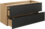 Szafka 120cm, szuflady, Meble łazienkowe OCEAN Czarny / Dąb Olejowany