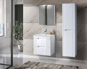 Meble łazienkowe FIJI WHITE 60, Umywalka jednokomorowa, Lustro, Lampka LED