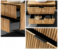 Meble łazienkowe ADEL OAK 120, Zestaw mebli z umywalkami, Lustro LED 120