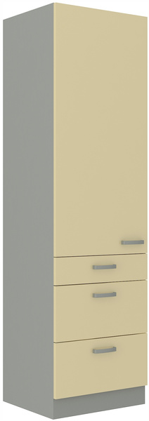 Szafka kuchenna KARMEN 60 DKS-210 3S 1F KREM POŁYSK / SZARY PLATYNOWY