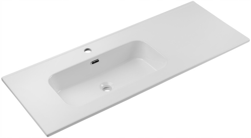 Umywalka meblowa jednokomorowa GO 120cm z blatem ceramicznym Biały Połysk