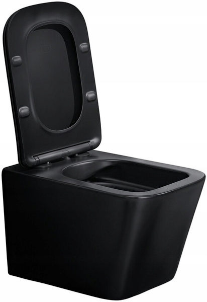 Misa wisząca WC HUNG, deska wolnoopadająca Czarny Mat