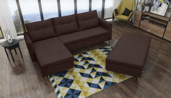 Narożnik z funkcją spania AREO 229 cm + PUFA