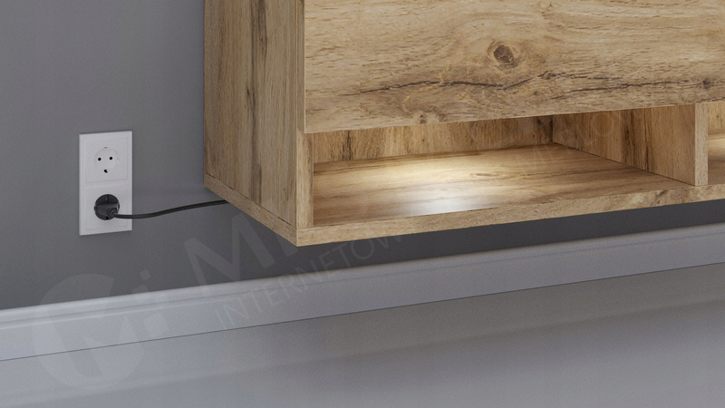 Szafka RTV Lowboard A 180cm Czarny Grafit / Fala MDF