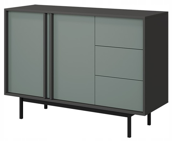 Komoda ALSY 7 123cm, Meble Pokojowe ALSY Antracyt / Aloes