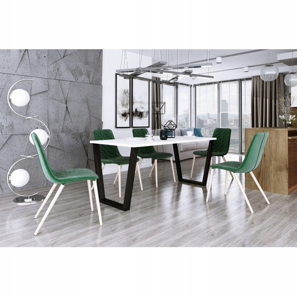 Stół loftowy do jadalni CEZAR 138X67 BIAŁY