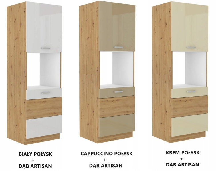 Szafka kuchenna ARTISAN 60 DP-210 2F CAPPUCCINO POŁYSK / DĄB ARTISAN