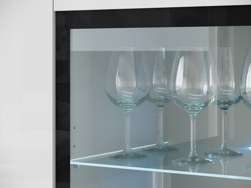 Witryna VERA HIGHBOARD 120 Biały / Biały Połysk
