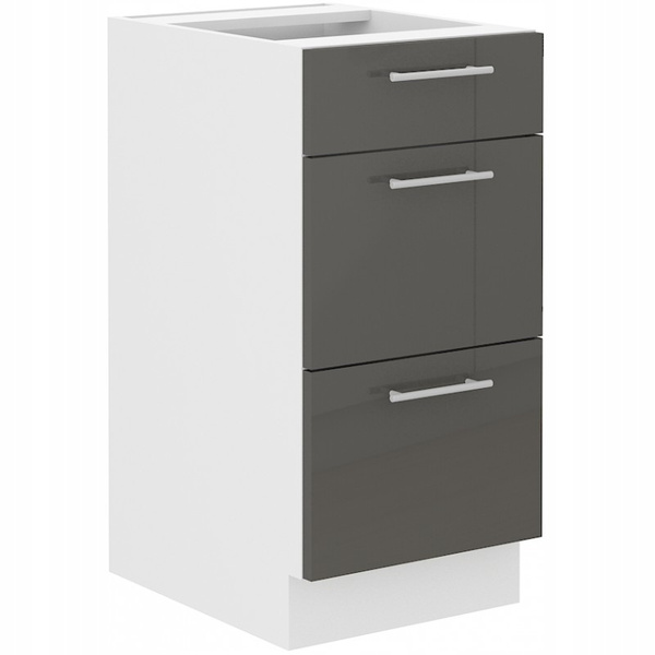 Szafka kuchenna dolna LARA 40 D 3S BB QUADRO BIAŁY/GRAFIT POŁYSK