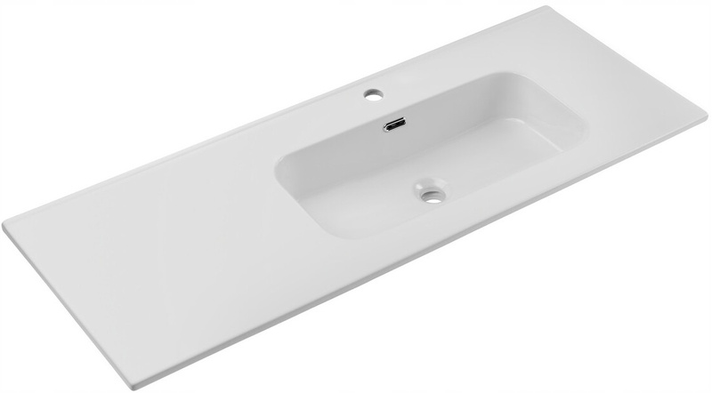 Umywalka meblowa jednokomorowa GO 100cm z blatem ceramicznym Biały Połysk
