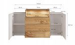 Komoda URBAN 150 Dąb Wotan + Biały / Dąb Wotan + Biały Połysk