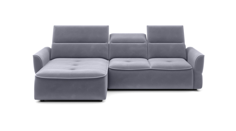 Narożnik z funkcją spania MURILLO S 260cm, Elektryczny wysuw siedziska, Zagłówki