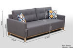 Kanapa Rozkładana, Sofa Rozkładana ARIEL 213 cm