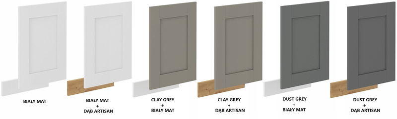 Front do zmywarki LUNA ZM 570 x 446 DUST GREY / DĄB ARTISAN