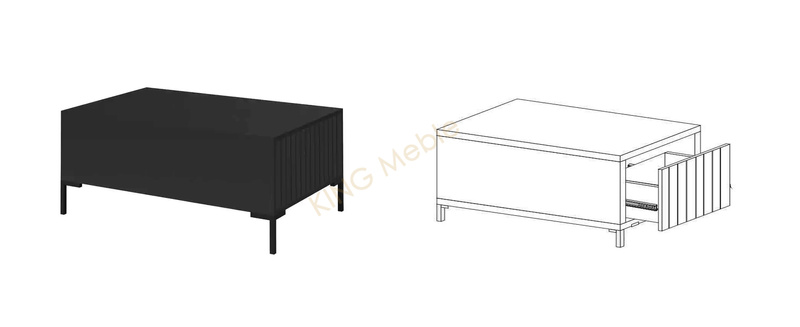 Stolik kawowy LANDO 5, Ława 105cm, Meble do Salonu LANDO, Czarny