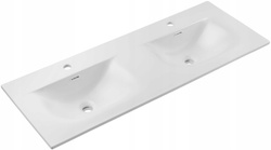 Umywalka meblowa dwukomorowa SKY 120cm Biały Mat