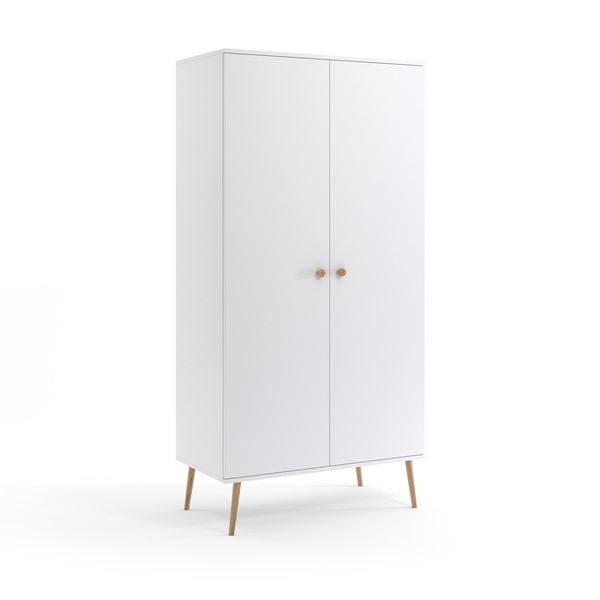 Szafa BOHO uchylna, drewniane nogi MACCHIATO dwie półki + drążek