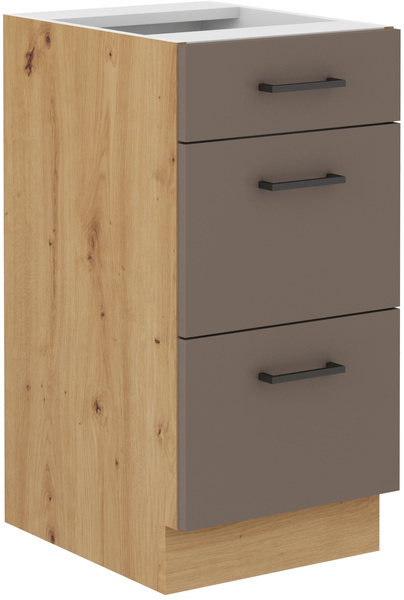 Meble Kuchenne BOLONIA 260 cm, TRUFFLE GREY, DĄB ARTISAN