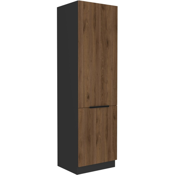 Szafka kuchenna słupek MONZA 60 LO-210 2F ORZECH OKAPI / CZARNY MAT