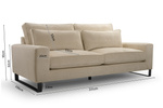 Zestaw wypoczynkowy CARA(CORBLACK) 221 cm + FOTEL, Sofa do salonu