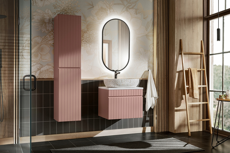 Meble łazienkowe ICONIC ROSE 180, 2xUmywalka, 2xLustro, 2xLampa LED, 3 KOL