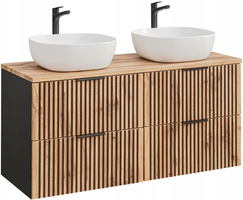 Zestaw mebli 120cm z blatem, umywalki Meble łazienkowe XILO Dąb Wotan/Szary