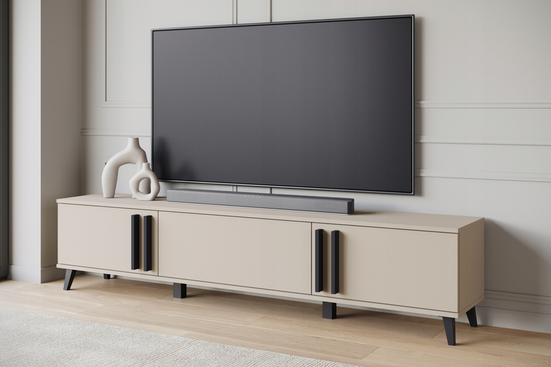 Szafka RTV HELSINKI 180 Dąb Artisan / Czarny Grafit