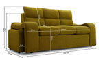 Sofa Rozkładana WELA 205 cm, Kanapa Rozkładana, PUFY GRATIS