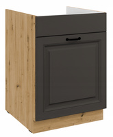 Szafka kuchenna dolna STILO 60 ZL 1S BB GRAFIT MAT/DĄB ARTISAN
