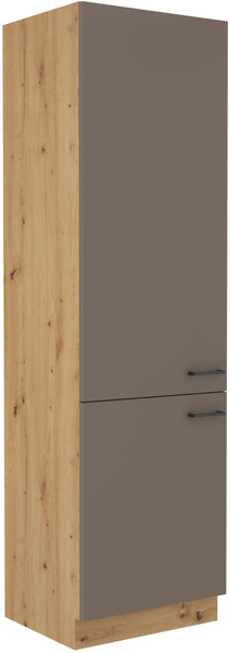 Szafka kuchenna wysoka, słupek pod zabudowę lodówki 60 LO-210 2F TRUFFLE GREY, DĄB ARTISAN, Meble Kuchenne BOLONIA