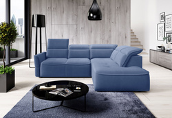 Narożnik z funkcją spania MURILLO L 261 cm, Elektryczny wysuw siedziska, Zagłówki