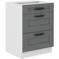 Szafka kuchenna dolna LUNA 60 D 3S BB DUST GREY / BIAŁY MAT