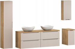 Meble łazienkowe LUXOR BEIGE 160, Umywalki nablatowe, Beż, 2 KOLORY