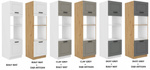 Szafka kuchenna słupek LUNA 60 DPM-210 2F CLAY GREY / BIAŁY MAT