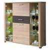 Witryna FILL 2, Witryna 127cm, Meble do Salonu, Dąb Sonoma / Grafit Połysk