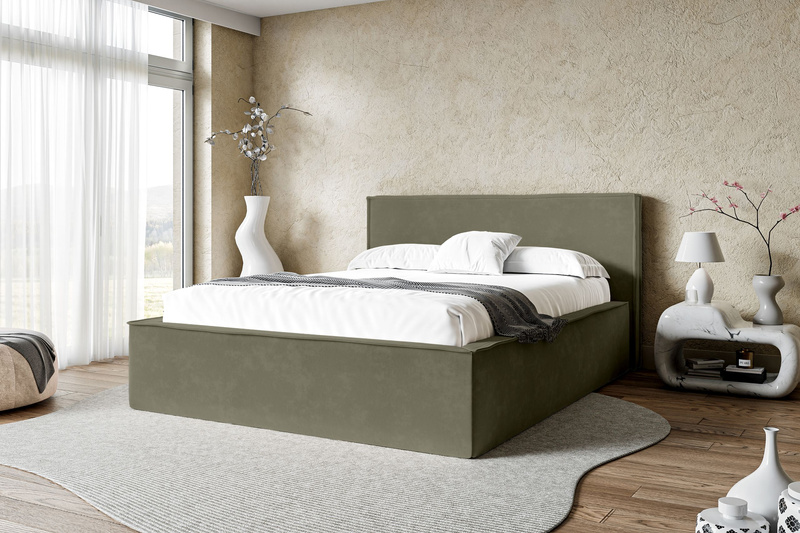 Łóżko Tapicerowane, Sypialniane VELVET 120x200 cm, Pojemnik, Stelaż