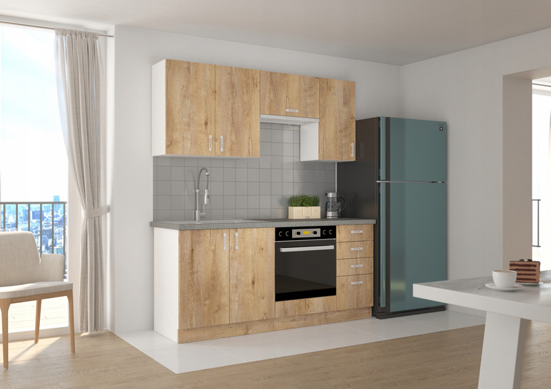 Szafka kuchenna dolna narożna SARA 89x89 DN 1F BB DĄB SONOMA/BIAŁY