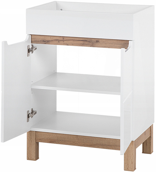 Szafka pod umywalkę 820 60cm, Meble łazienkowe BALI Dąb Craft/Biały Połysk