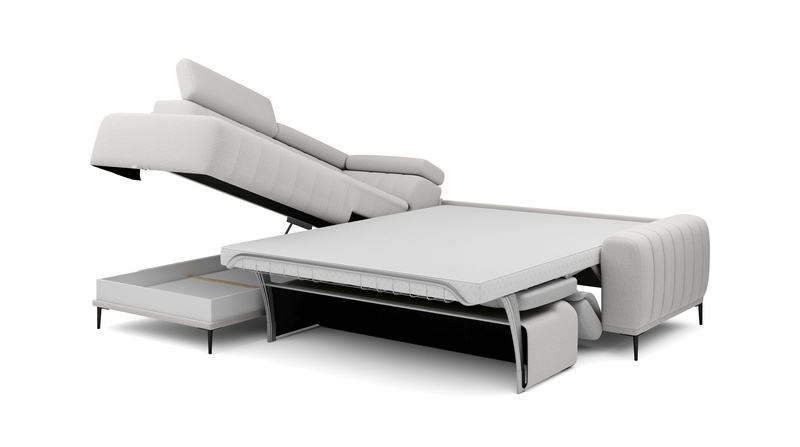 Narożnik z funkcją spania GANDI B 281 cm, System włoski, Pojemnik
